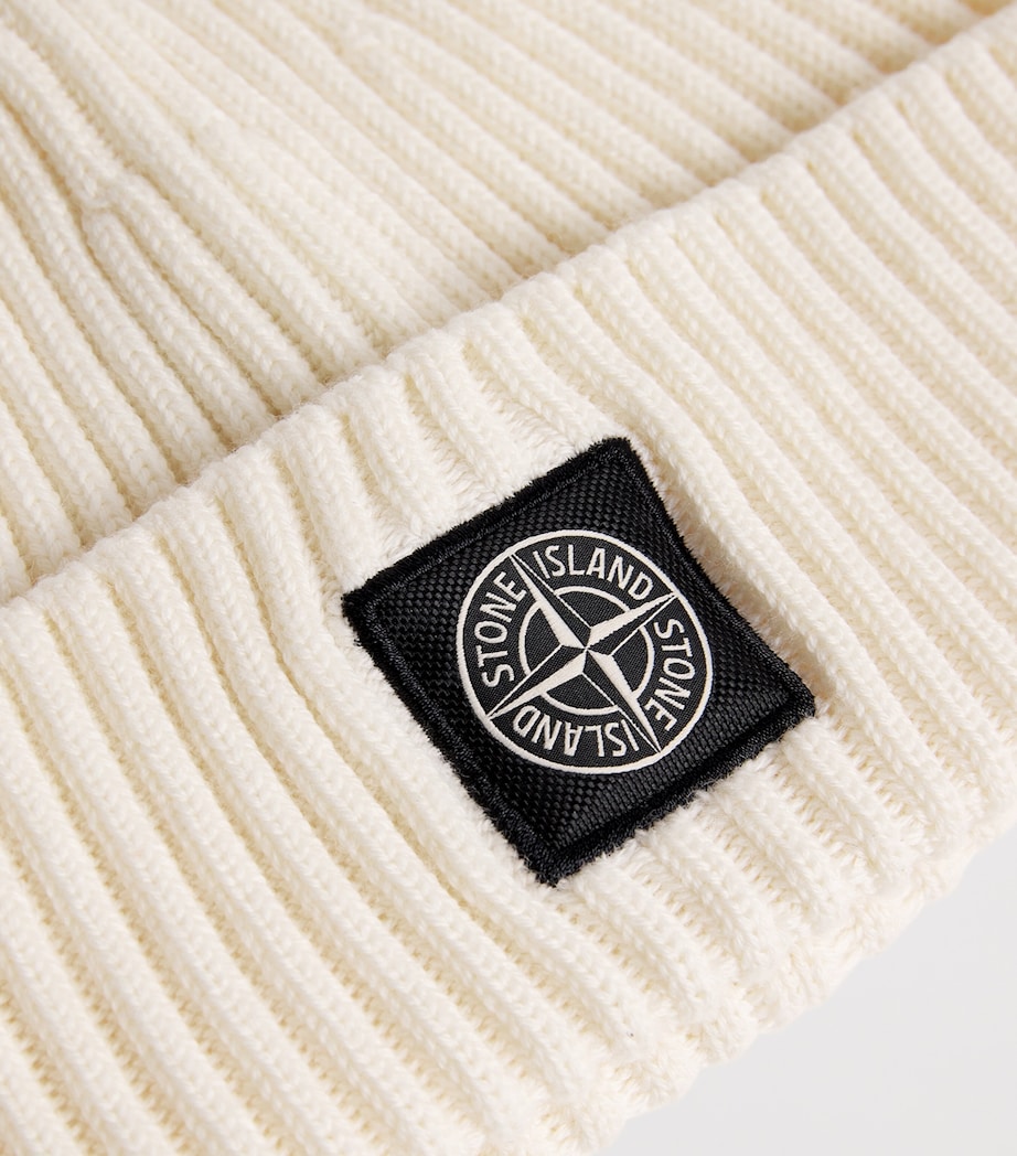 Stone Island Virgin Wool Ribbed Beanie