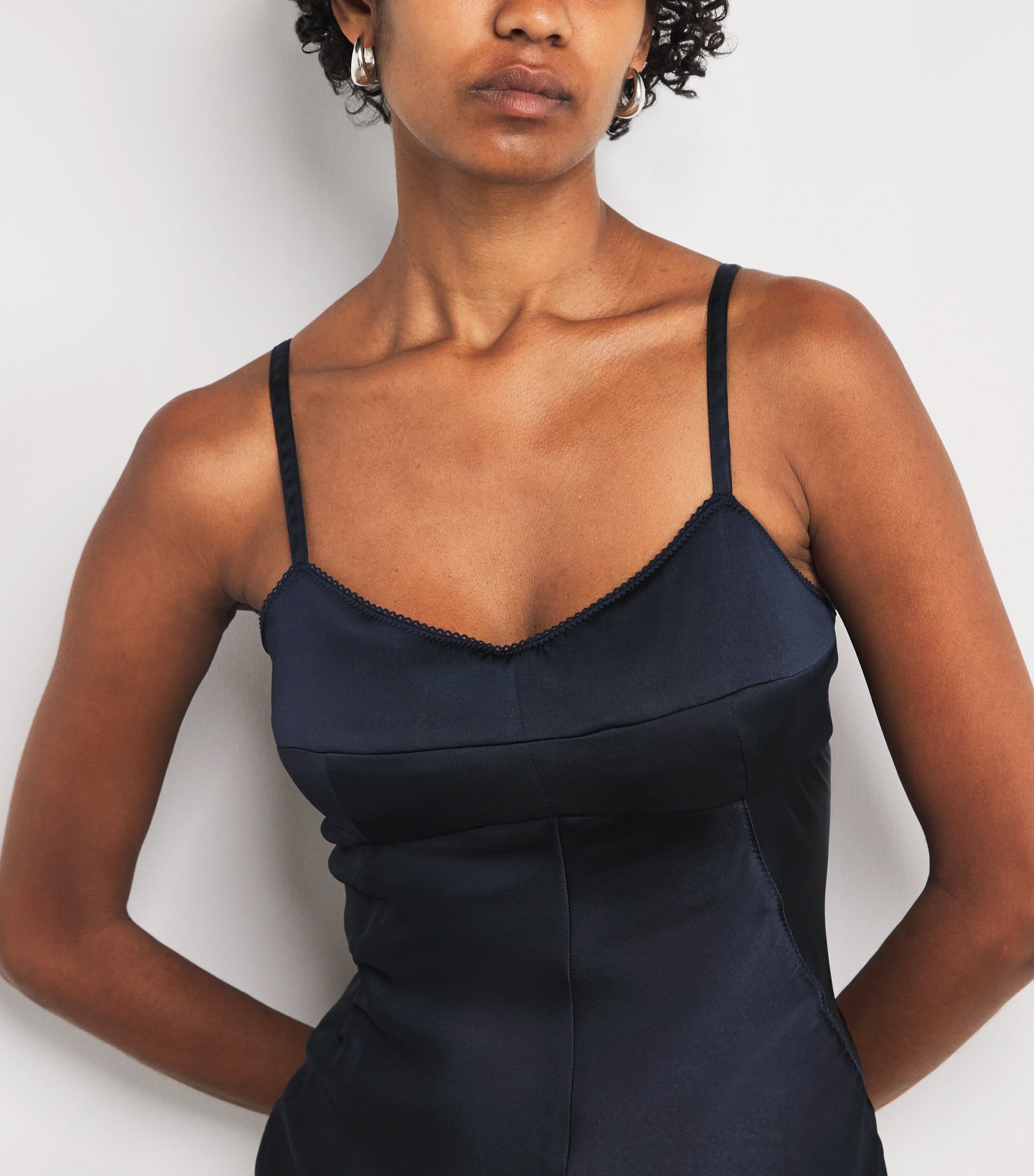 Sandro Paris Blue Satin Maxi Dress