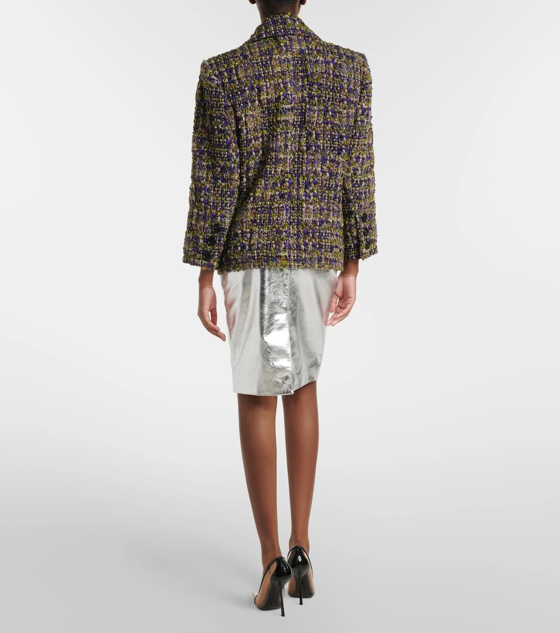 Saint Laurent - Metallic leather pencil skirt