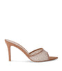 Gianvito Rossi Beige Suede Embellished Rania Mules 85