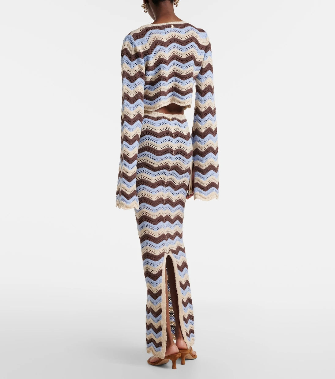 Bananhot - Helena open-knit cotton-blend maxi skirt
