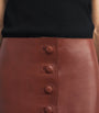 Brown Maha Leather Mini Skirt