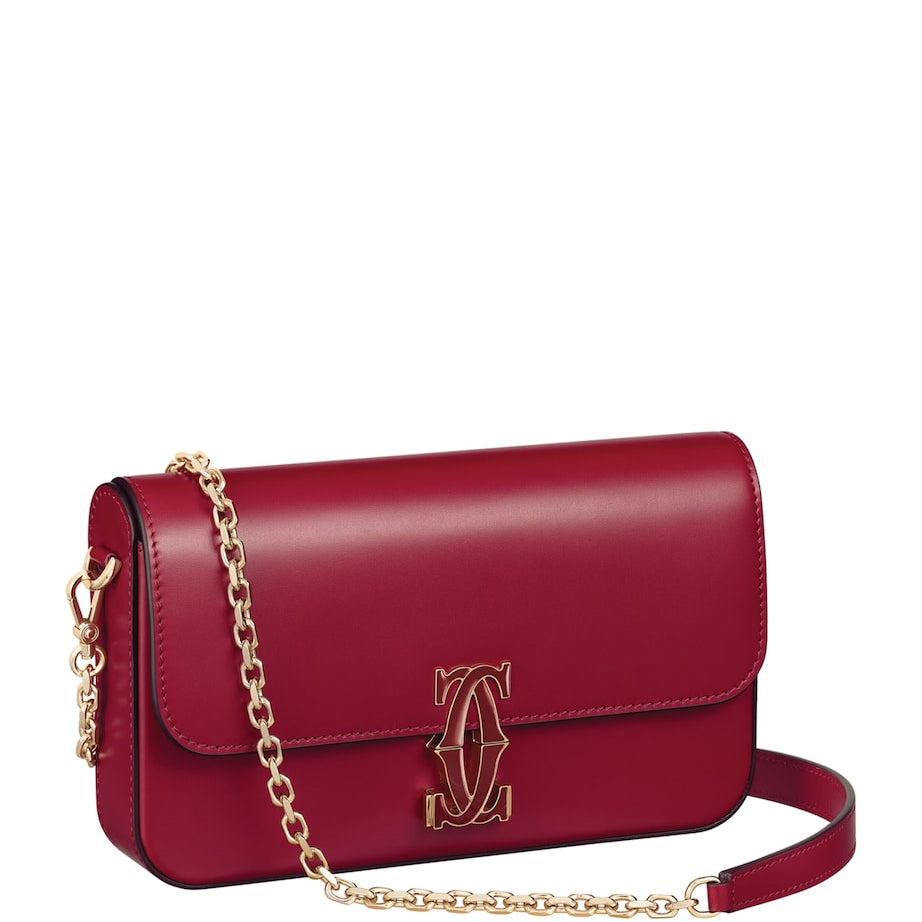 Cartier Red Mini Leather C de Cartier Chain Bag