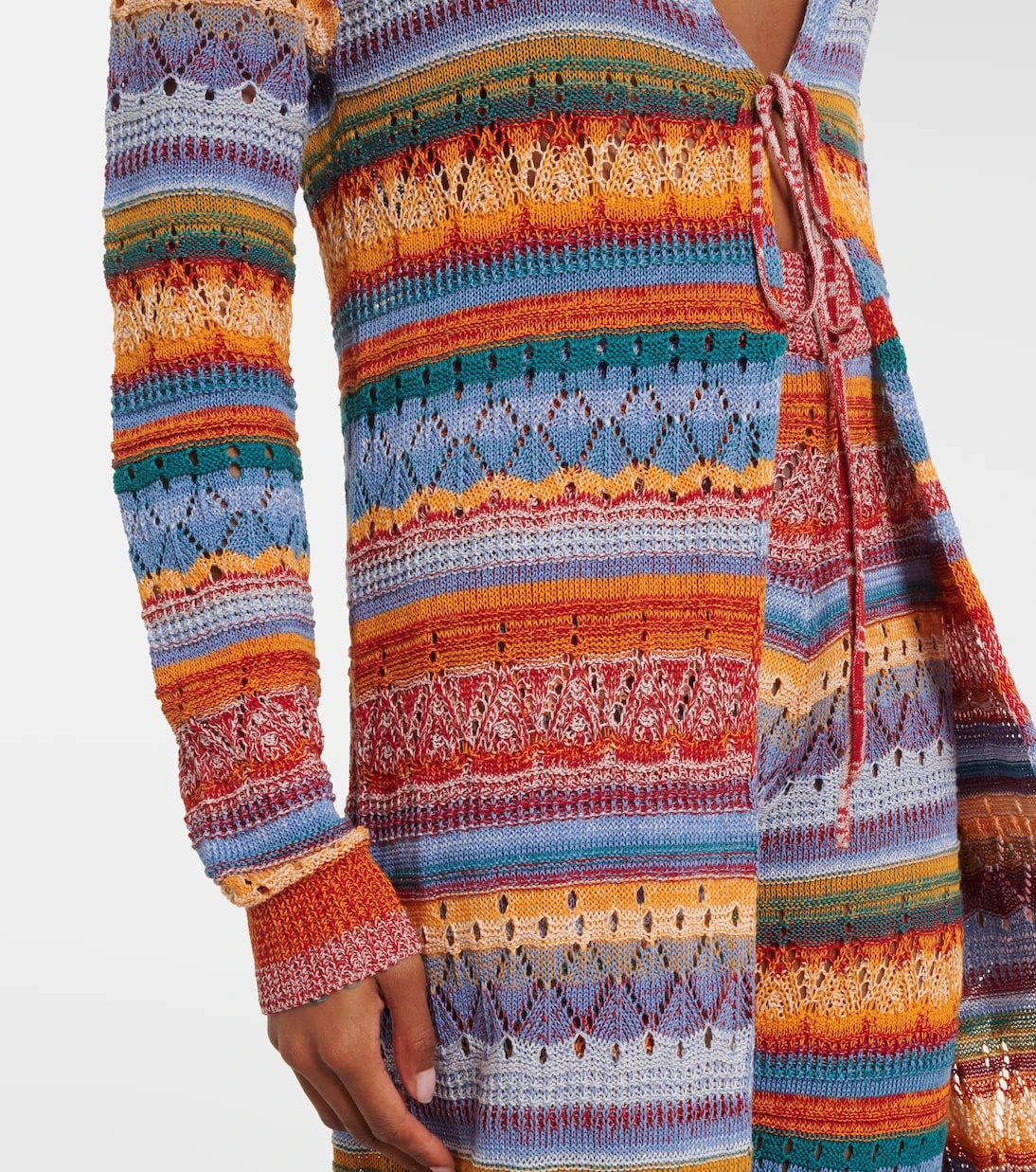 Etro - Crochet striped cotton cardigan