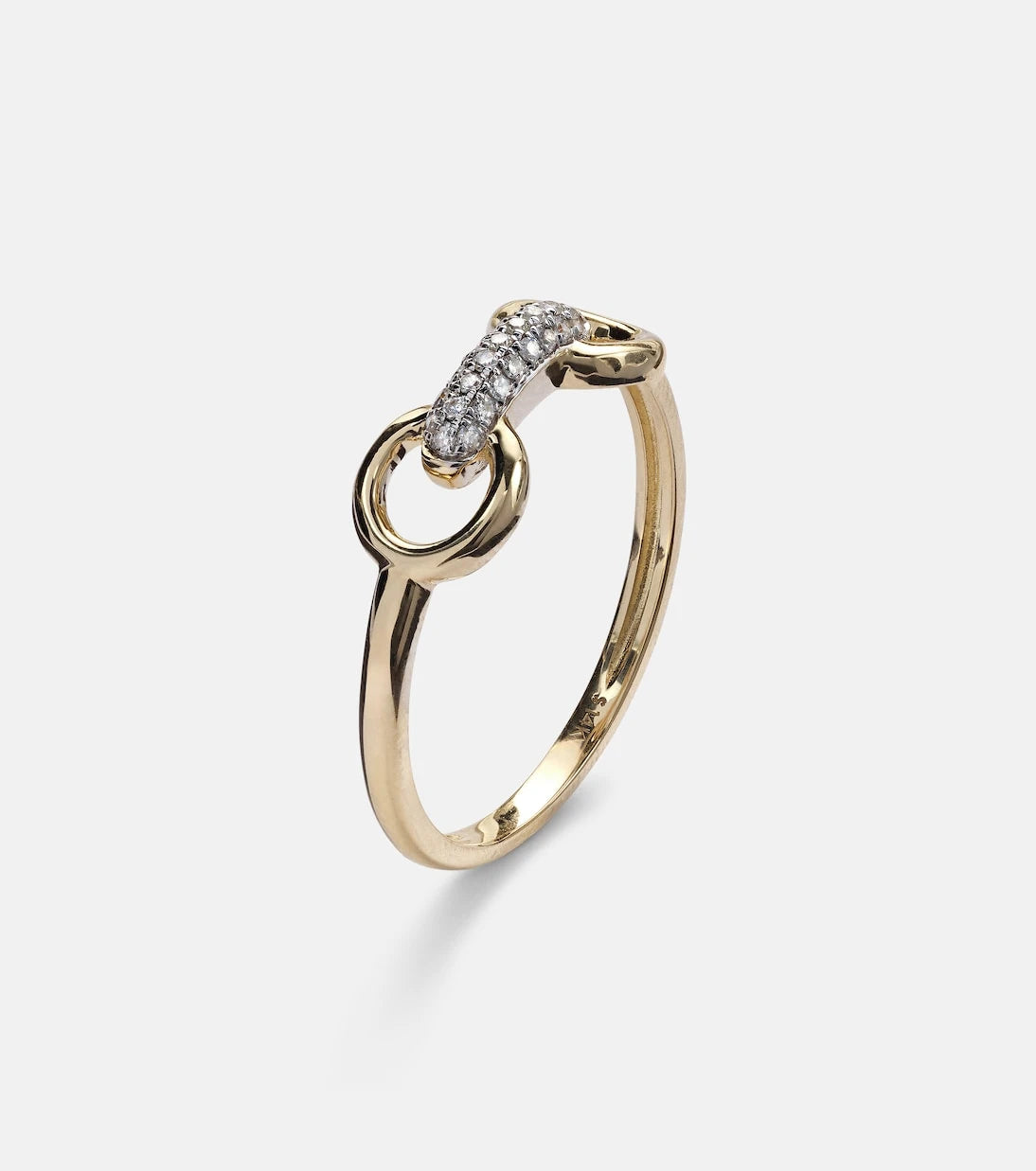 Stone and Strand - Bridle 14kt gold ring with diamonds