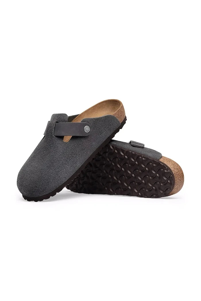 Birkenstock erkek süet terlik sabo Boston Mixed Leather