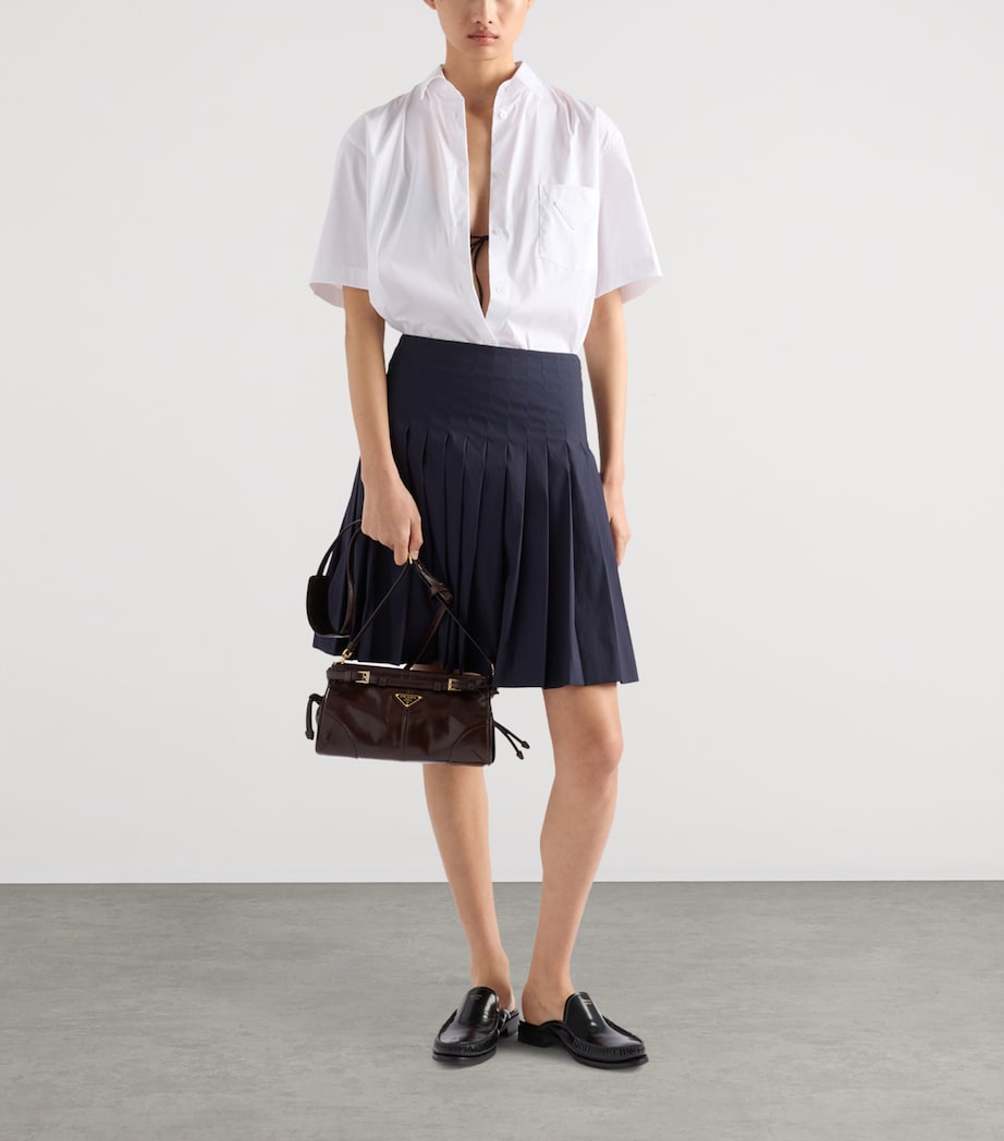 Prada Brown Small Leather Bonnie Shoulder Bag