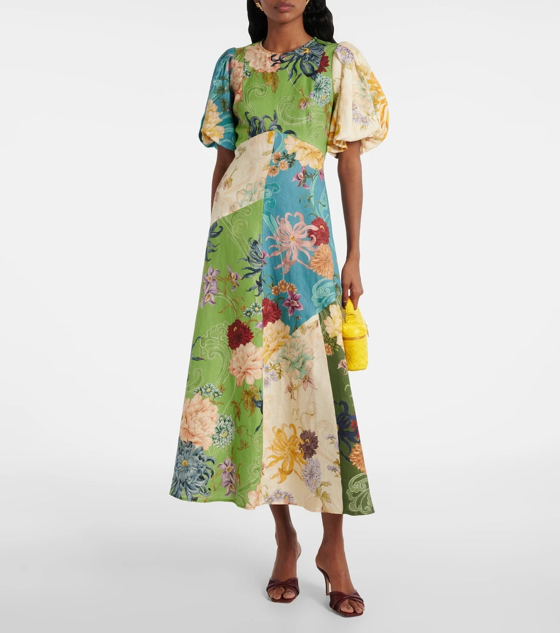 Alémais - Avery floral linen midi dress