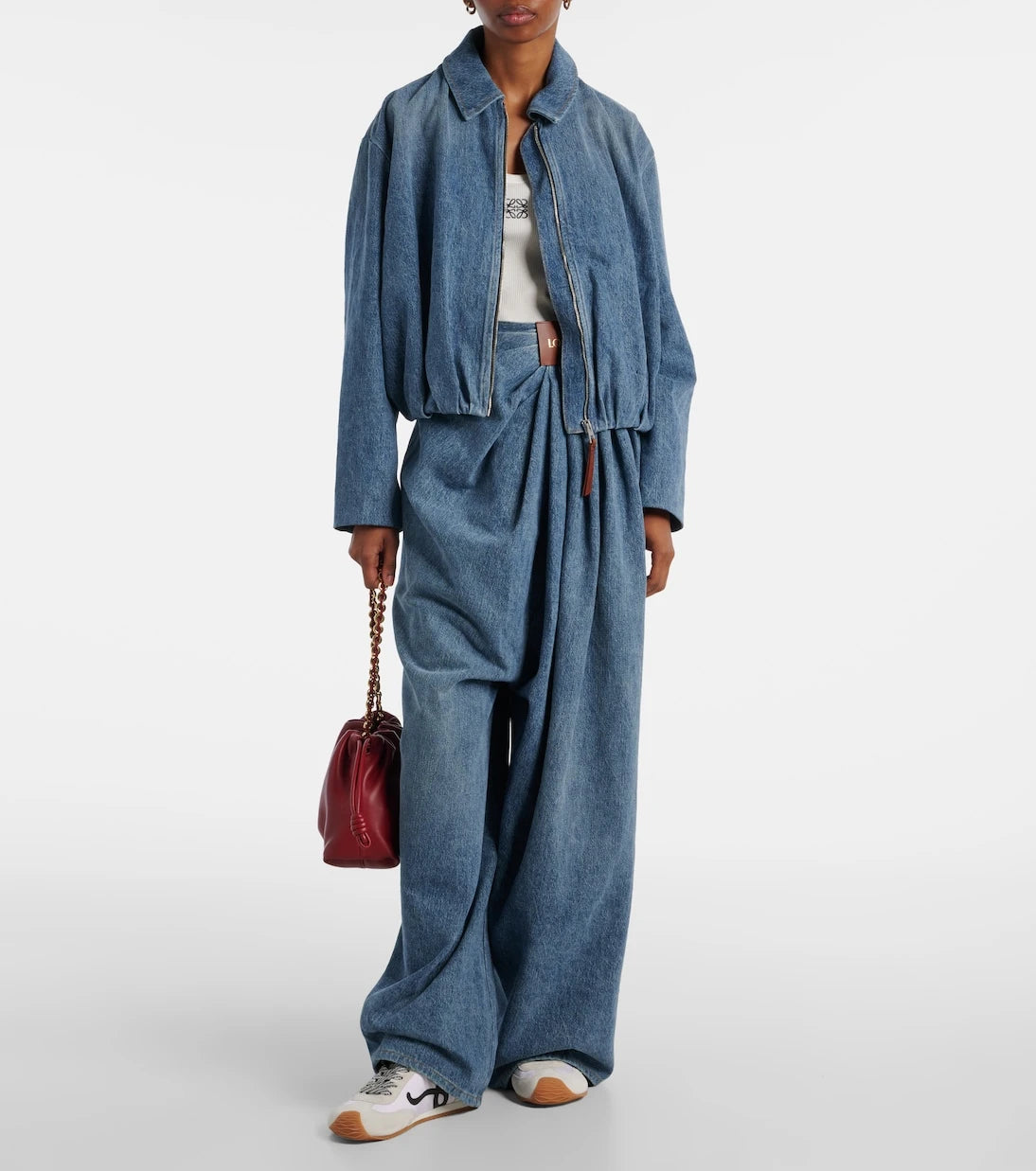 Loewe - Draped wide-leg jeans