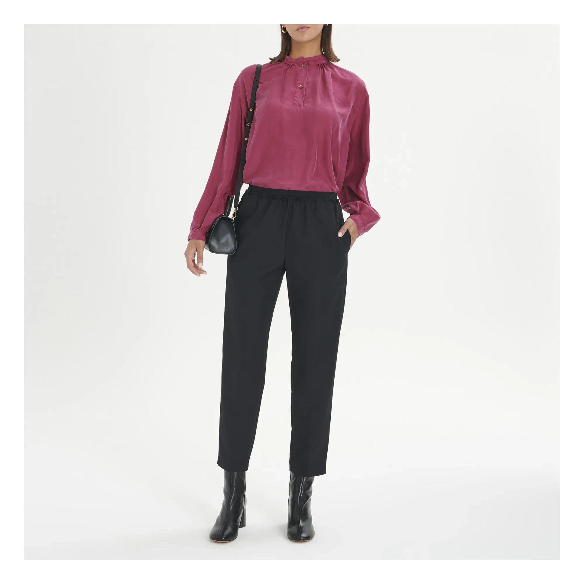 Pomandère - Elasticated Wool Pants | Black