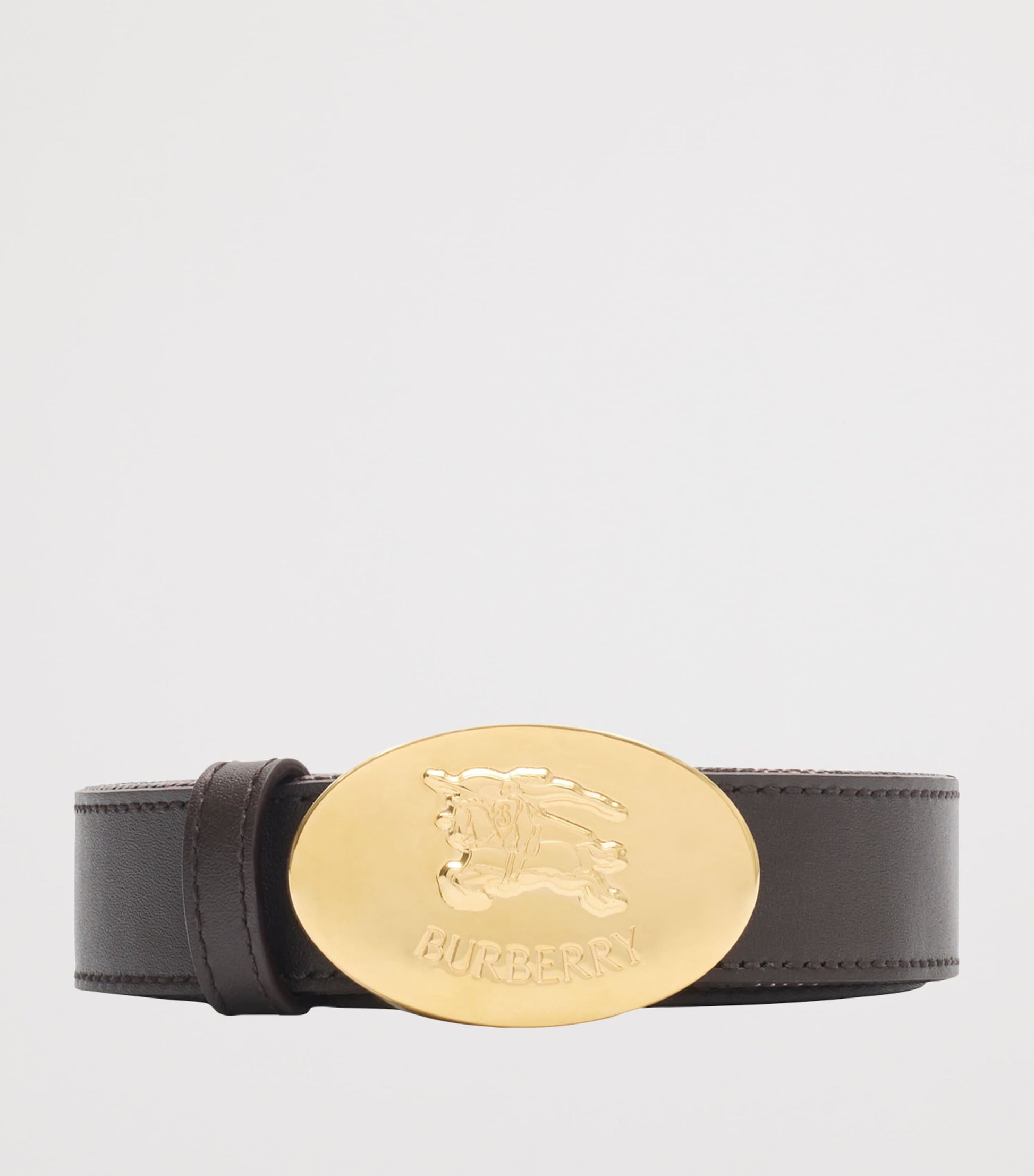 Gold Leather EKD Stamp Reversible Belt