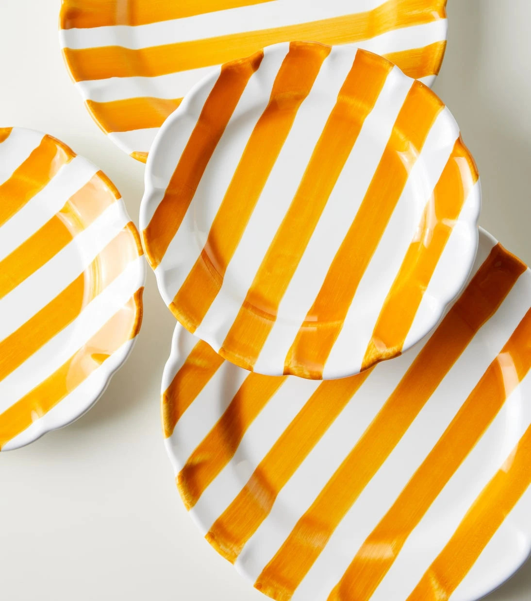 Cabana - Righe set of 2 ceramic dinner plates
