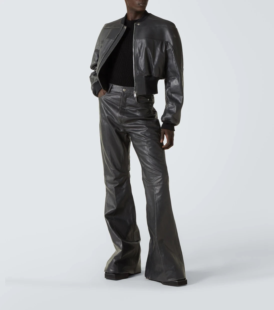 Rick Owens - Bolan leather flared pants