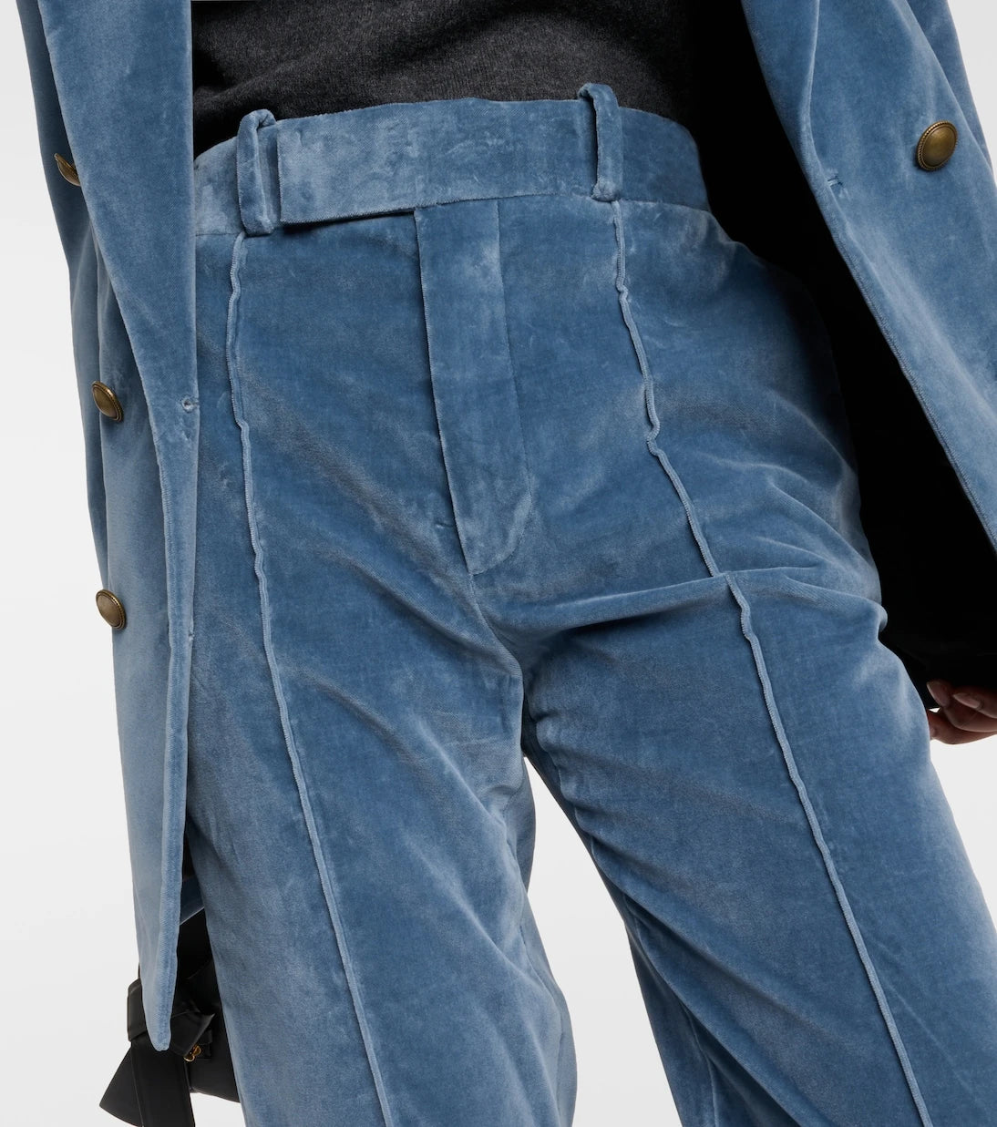 Frame - The Slim Stacked velvet pants