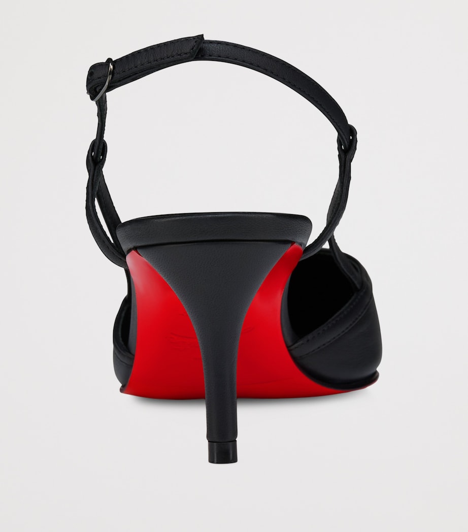 Christian Louboutin Black Miss Z Sling Nappa Leather Slingback Pumps 60