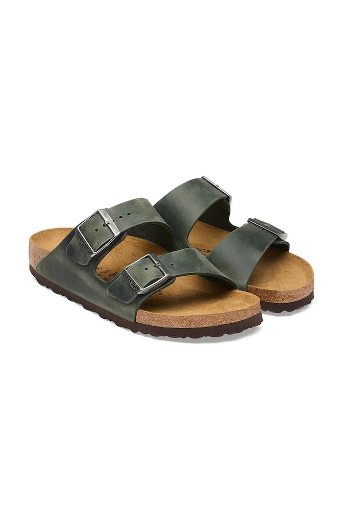 Birkenstock чехли от кожа Arizona Oiled Leather