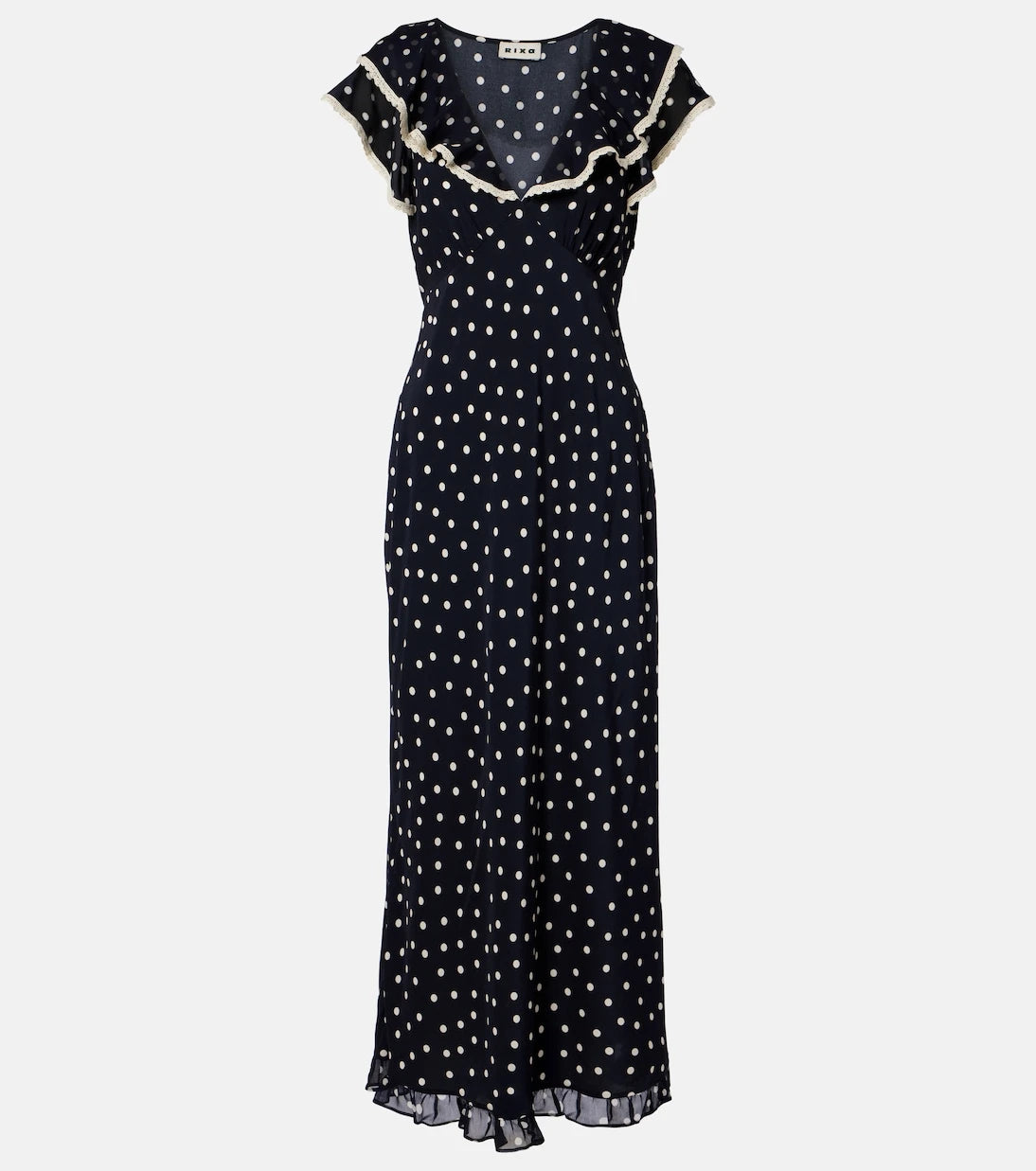 Rixo - Bethea polka-dot crêpe de chine midi dress