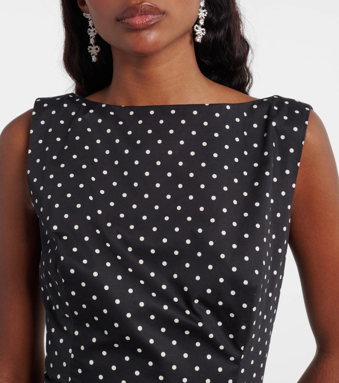 Same - Polka-dot cotton poplin minidress