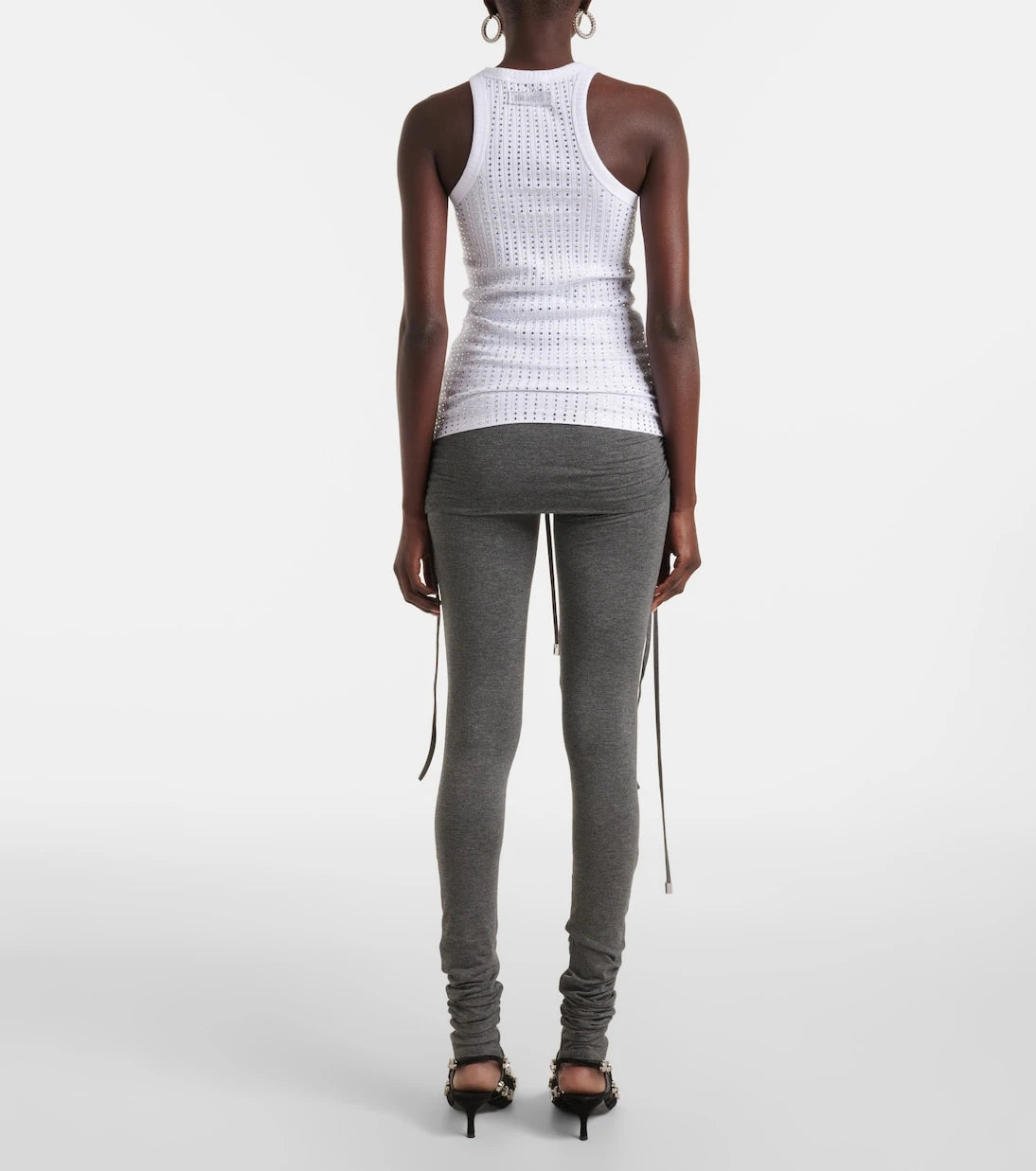 The Attico - Embellished cotton jersey top