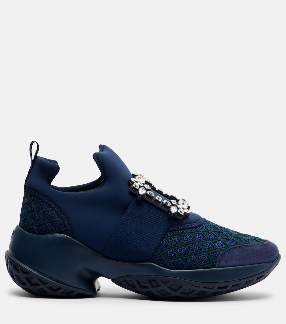 Roger Vivier - Viv' Run suede-trimmed slip-on sneakers