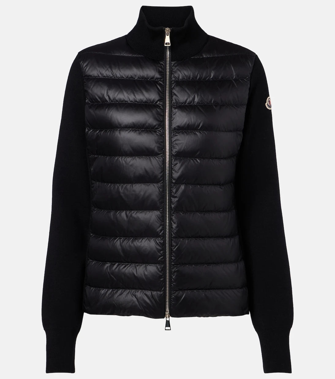 Moncler - Down-paneled virgin wool cardigan