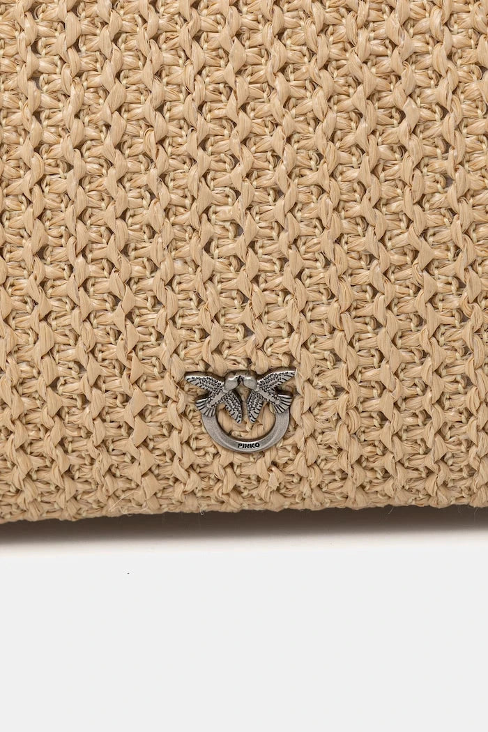 Pinko örgü dokulu kadın crossbody çanta