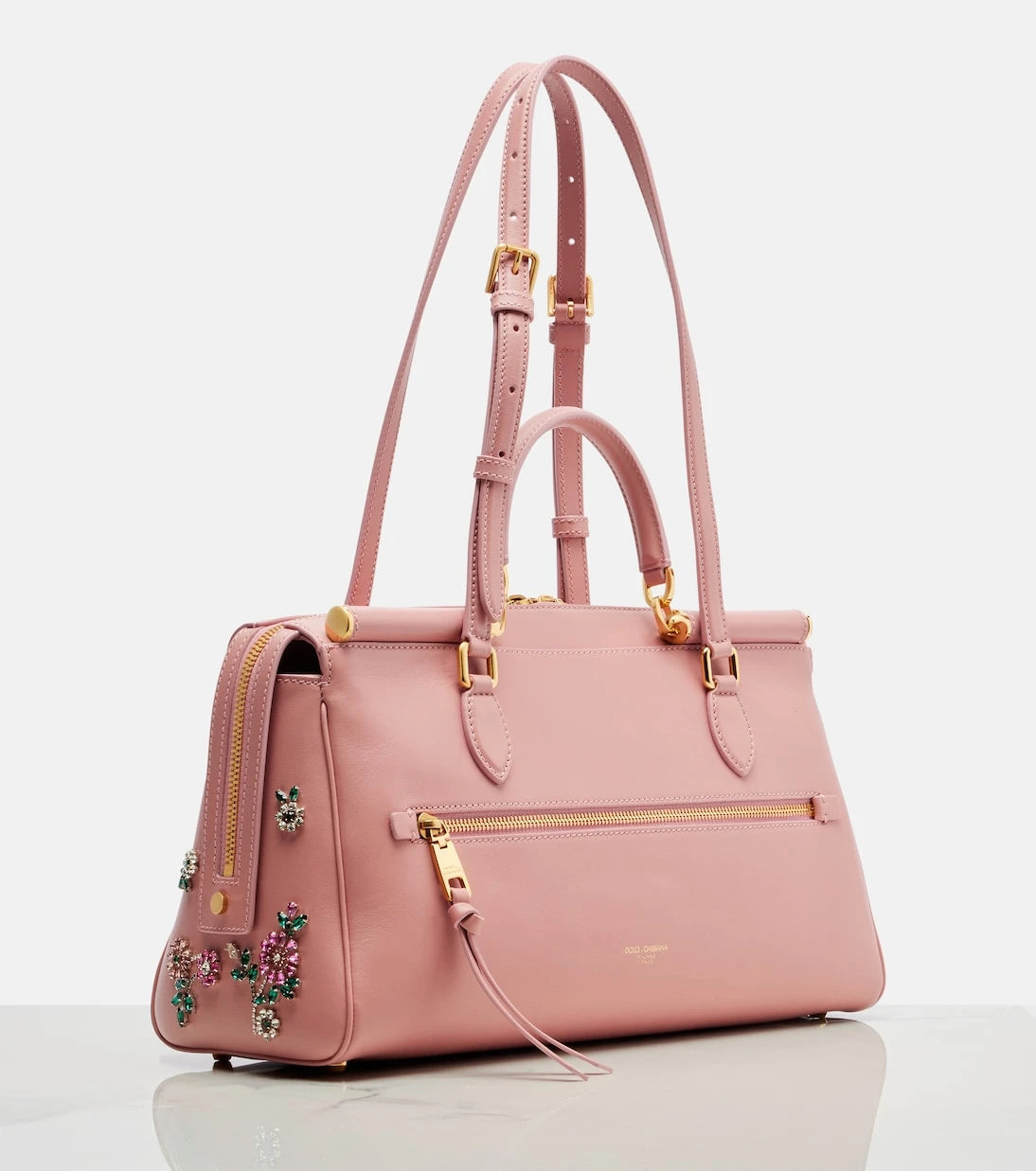 Dolce&Gabbana - Vittoria Large embellished leather tote bag