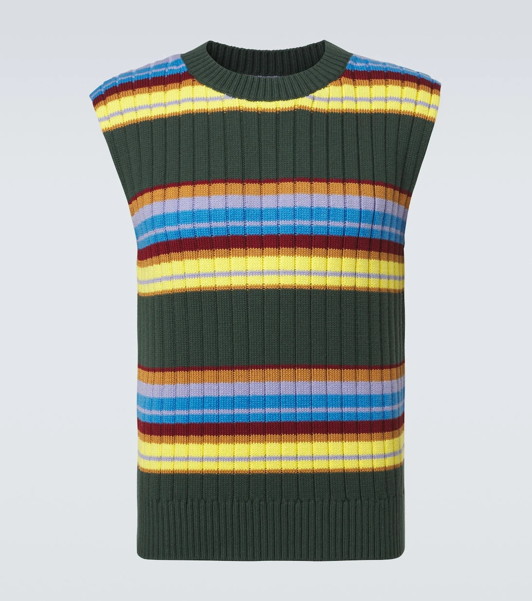 Dries Van Noten - Striped cotton and wool sweater vest