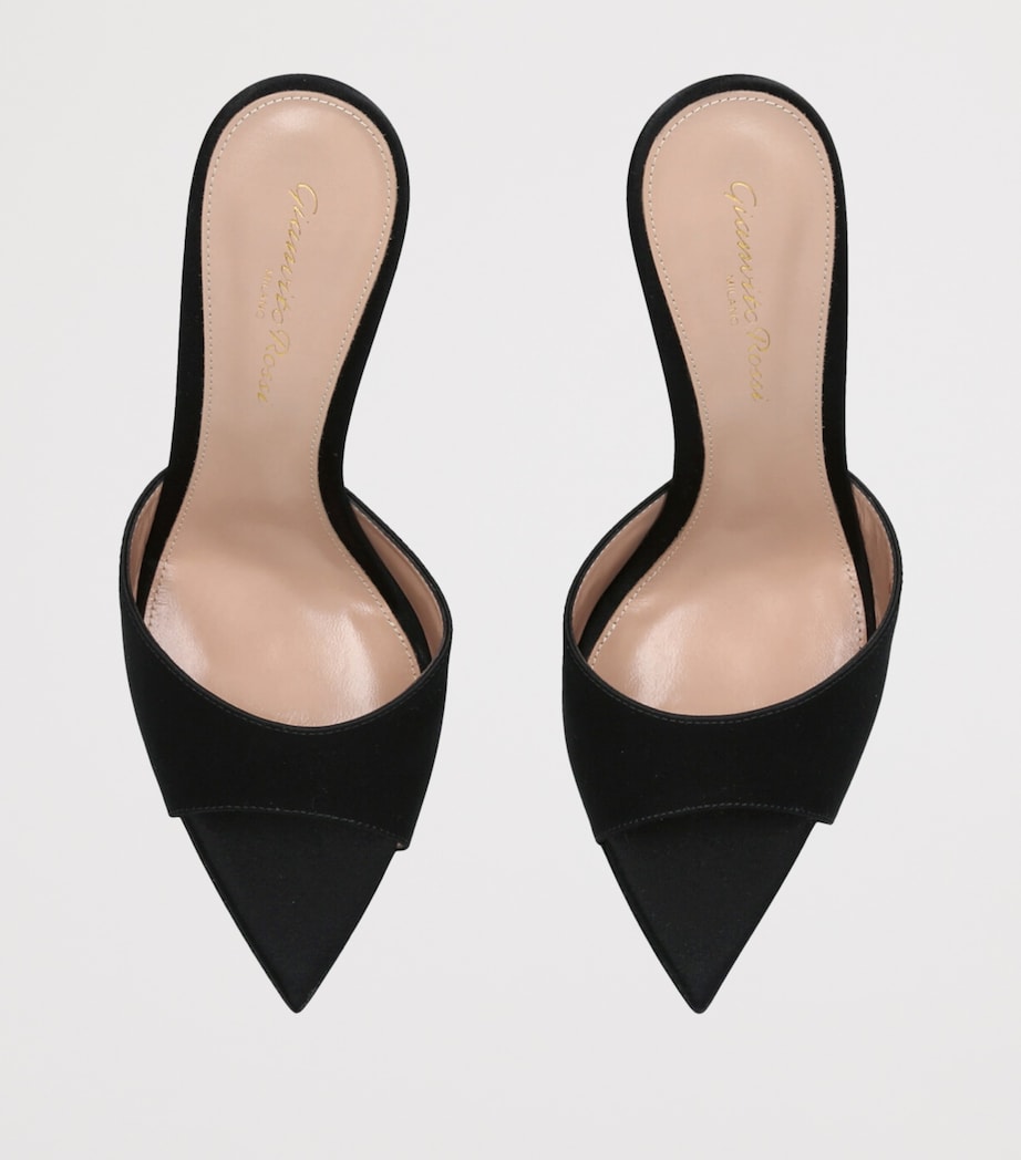 Black Satin Elle Mules 85