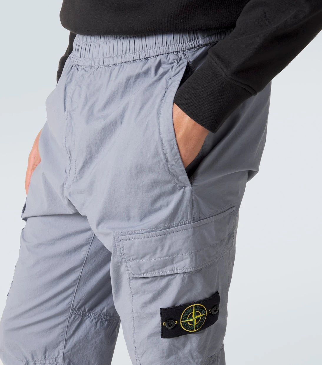 Stone Island - بنطلون كارغو من مزيج القطن بشعار البوصلة