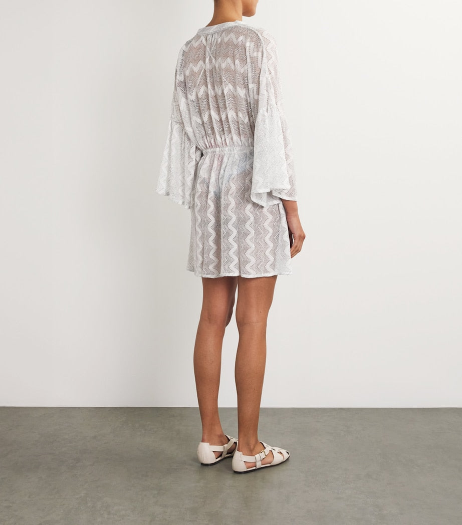 Missoni White Zigzag V-Neck Kaftan