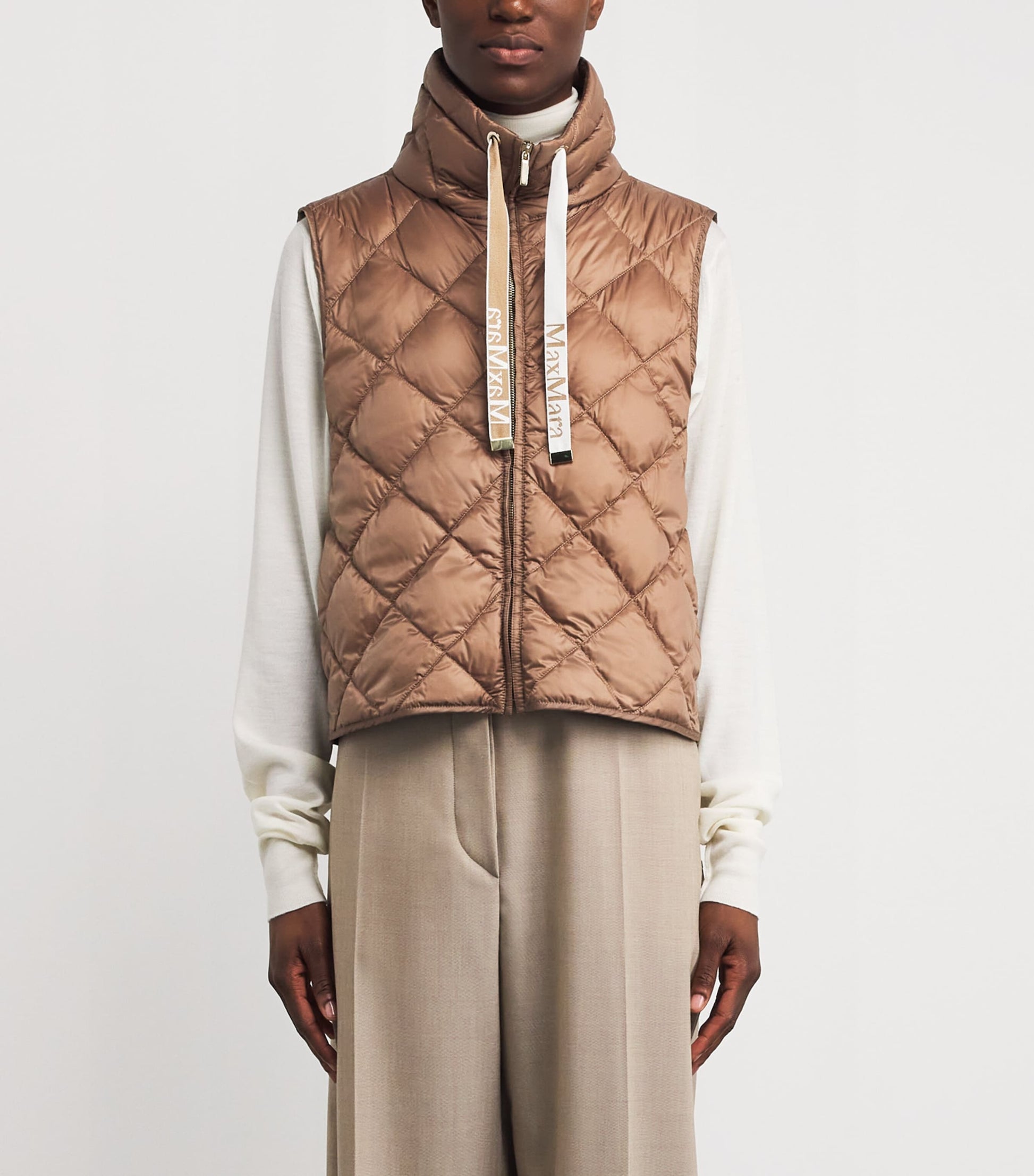 Max Mara Brown The Cube Down-Padded Gilet