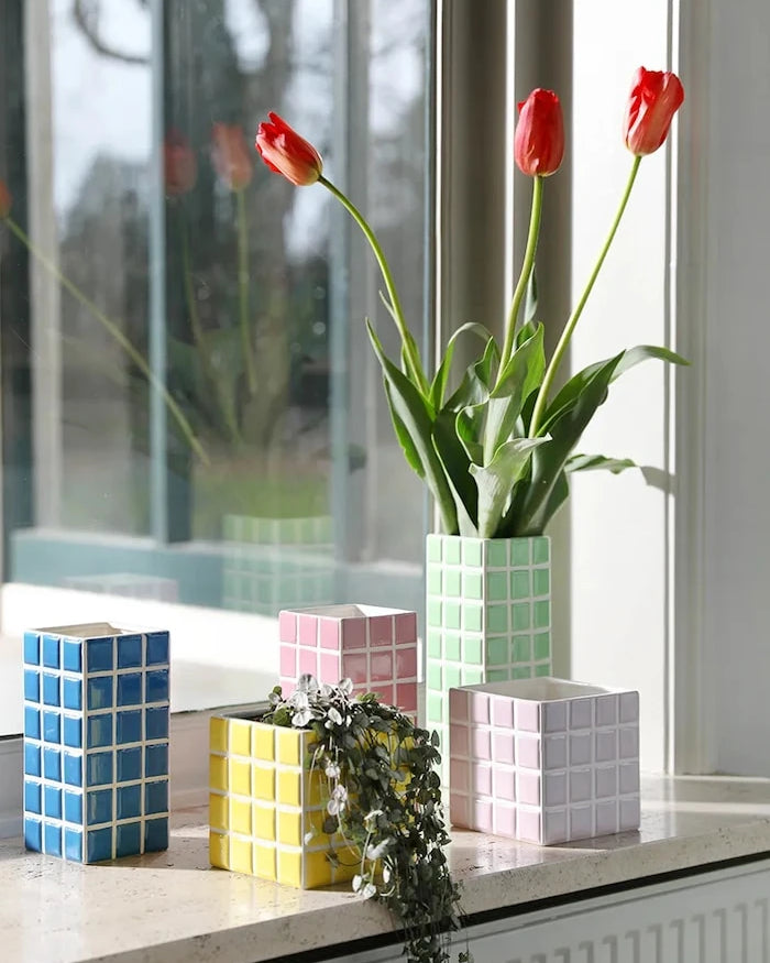 Декоративна ваза &k amsterdam tile mint 28 cm