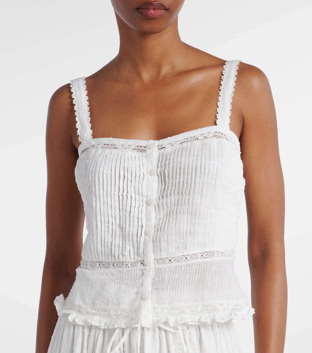 Poupette St Barth - Top Berry cropped cotton blouse