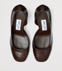 Brown Farren 85 Leather Croc-Embossed Pumps