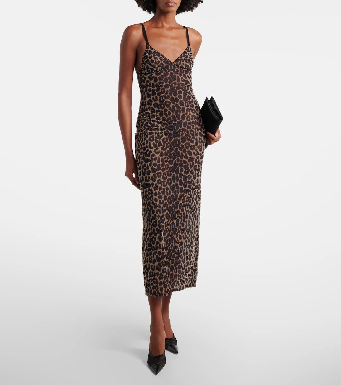 Saint Laurent - Leopard-print tulle slip dress
