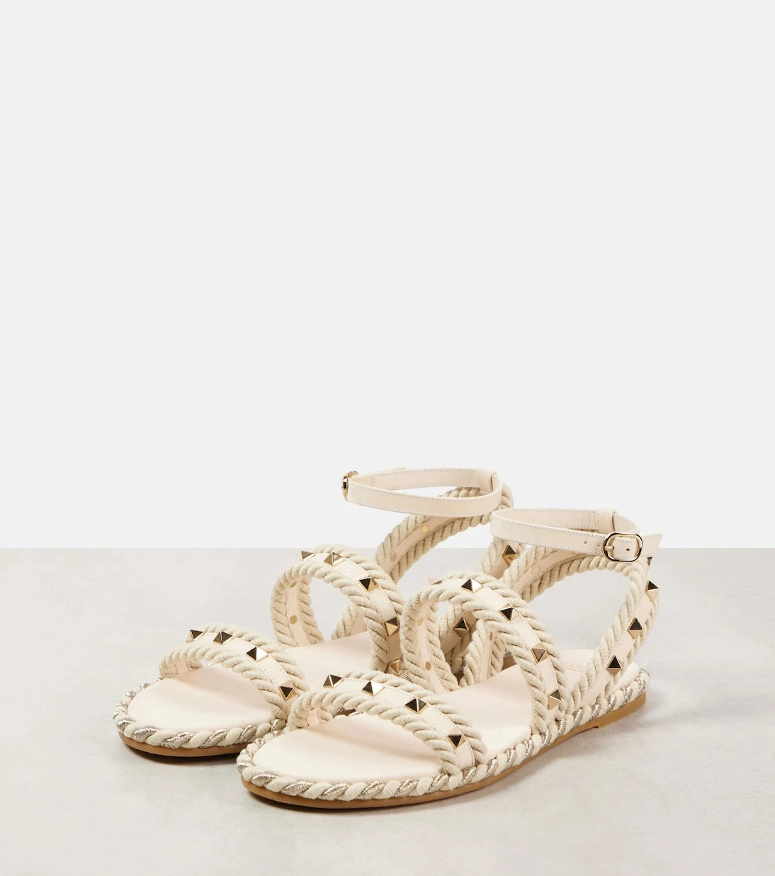 Valentino Garavani - Rockstud Torchon leather sandals
