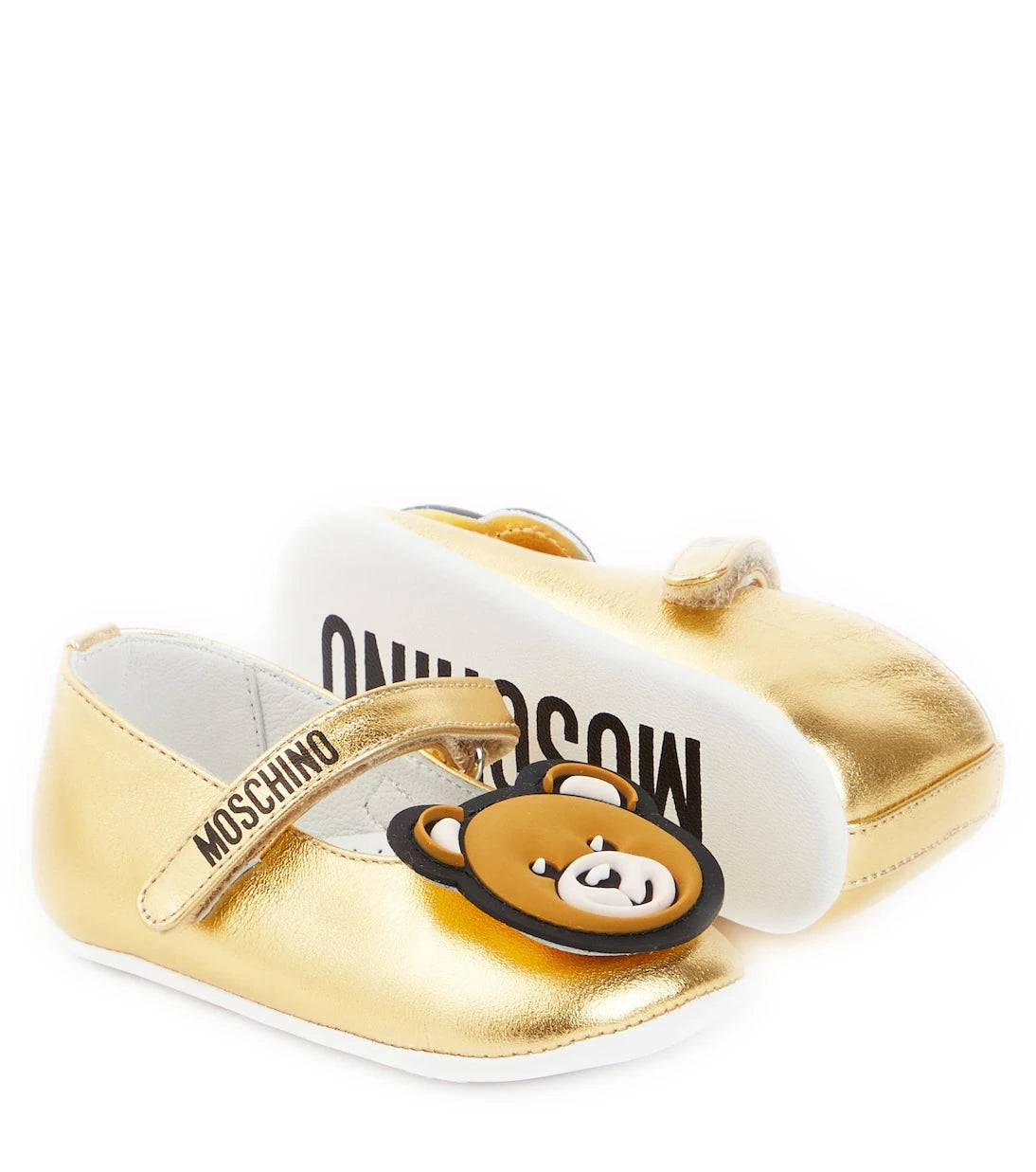 Moschino Kids - Baby metallic ballet flats