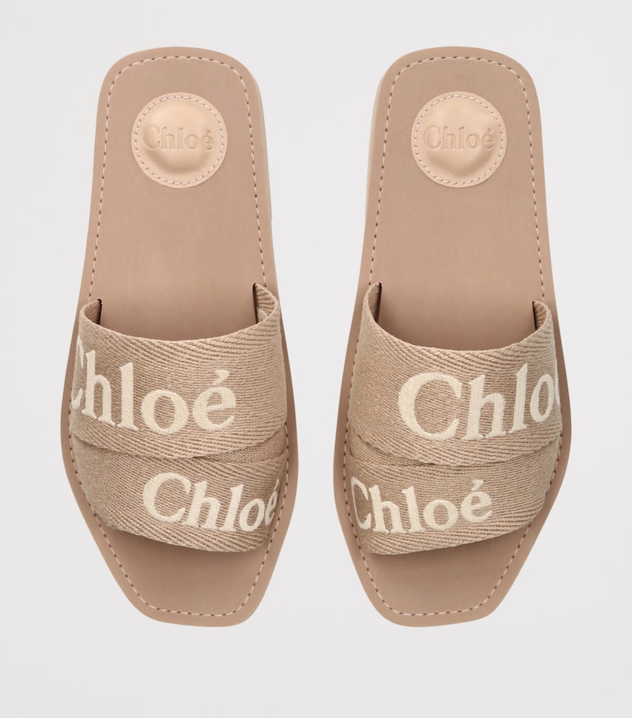 Pink Canvas Jacquard Woody Sandals