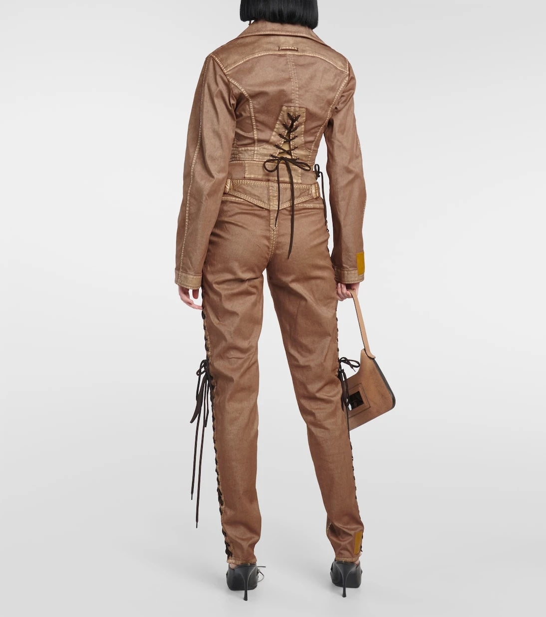 Jean Paul Gaultier - x KNWLS cropped denim corset jacket