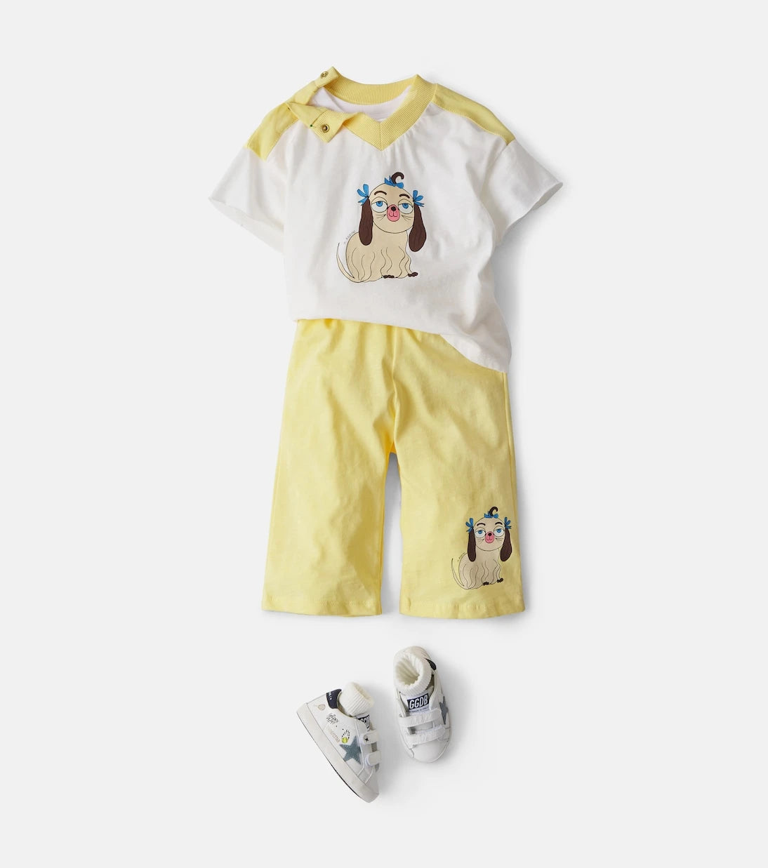 Mini Rodini - Baby Dog printed jersey top and pants set
