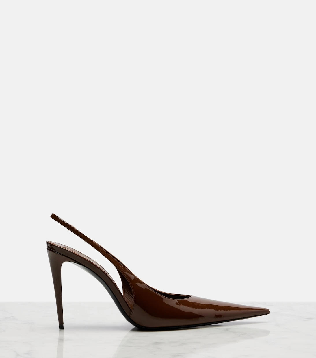 Saint Laurent - Guermantes patent leather slingback pumps