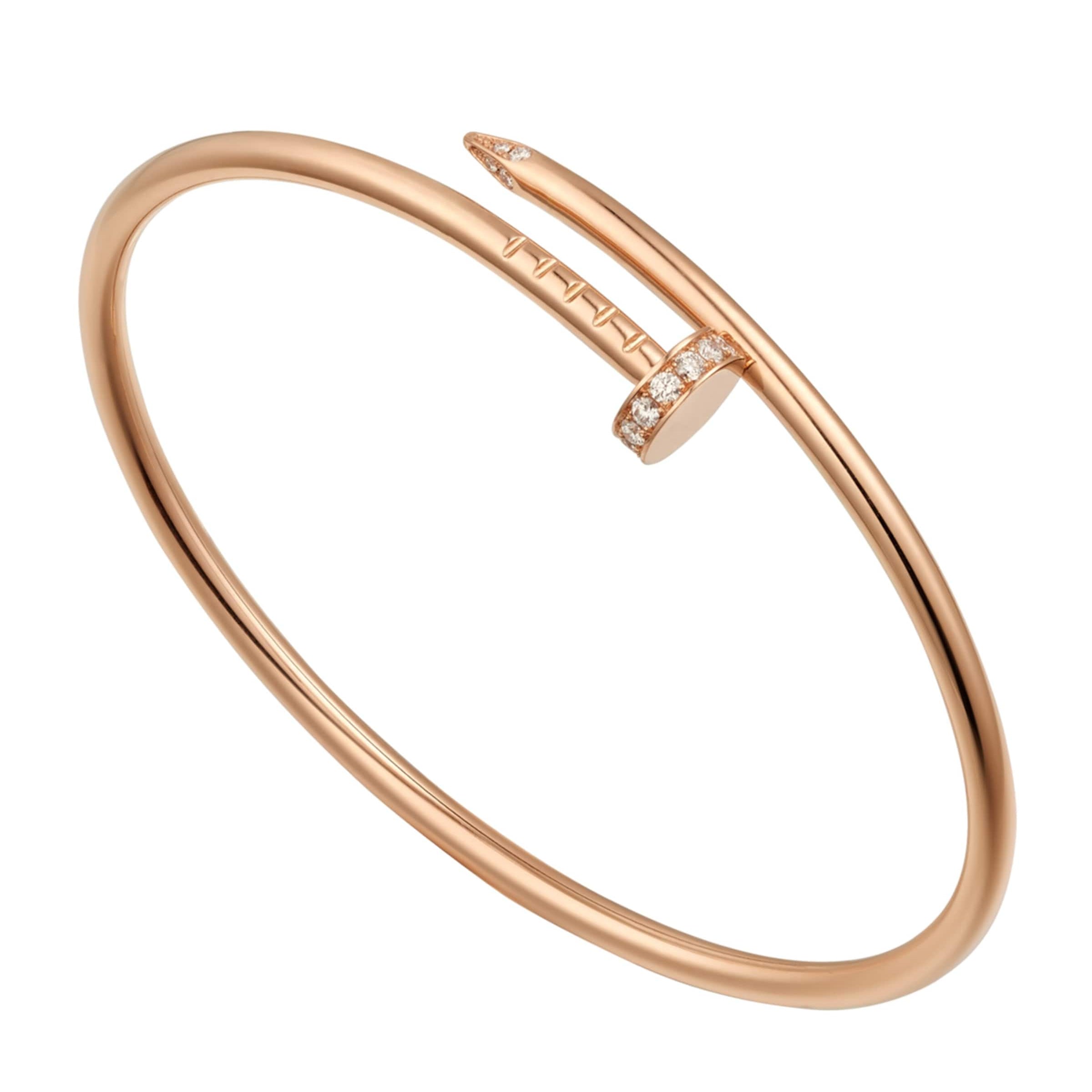Small Rose Gold and Diamond Juste un Clou Bracelet