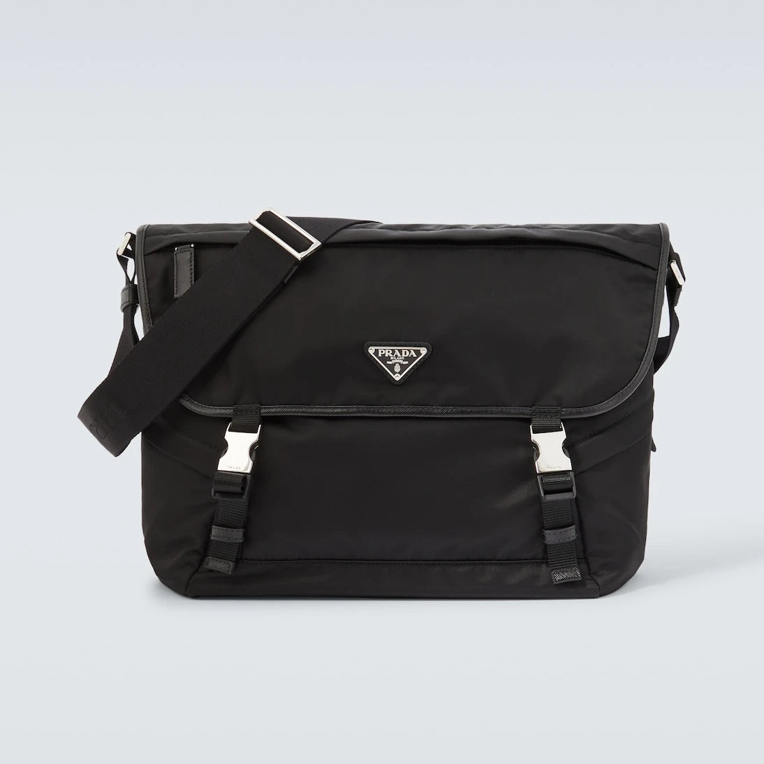Prada - Leather-trimmed Re-Nylon messenger bag