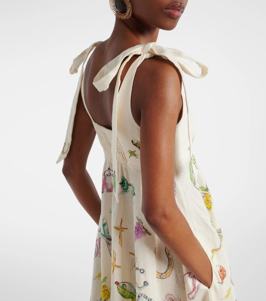 Alémais - Anouk printed linen midi dress