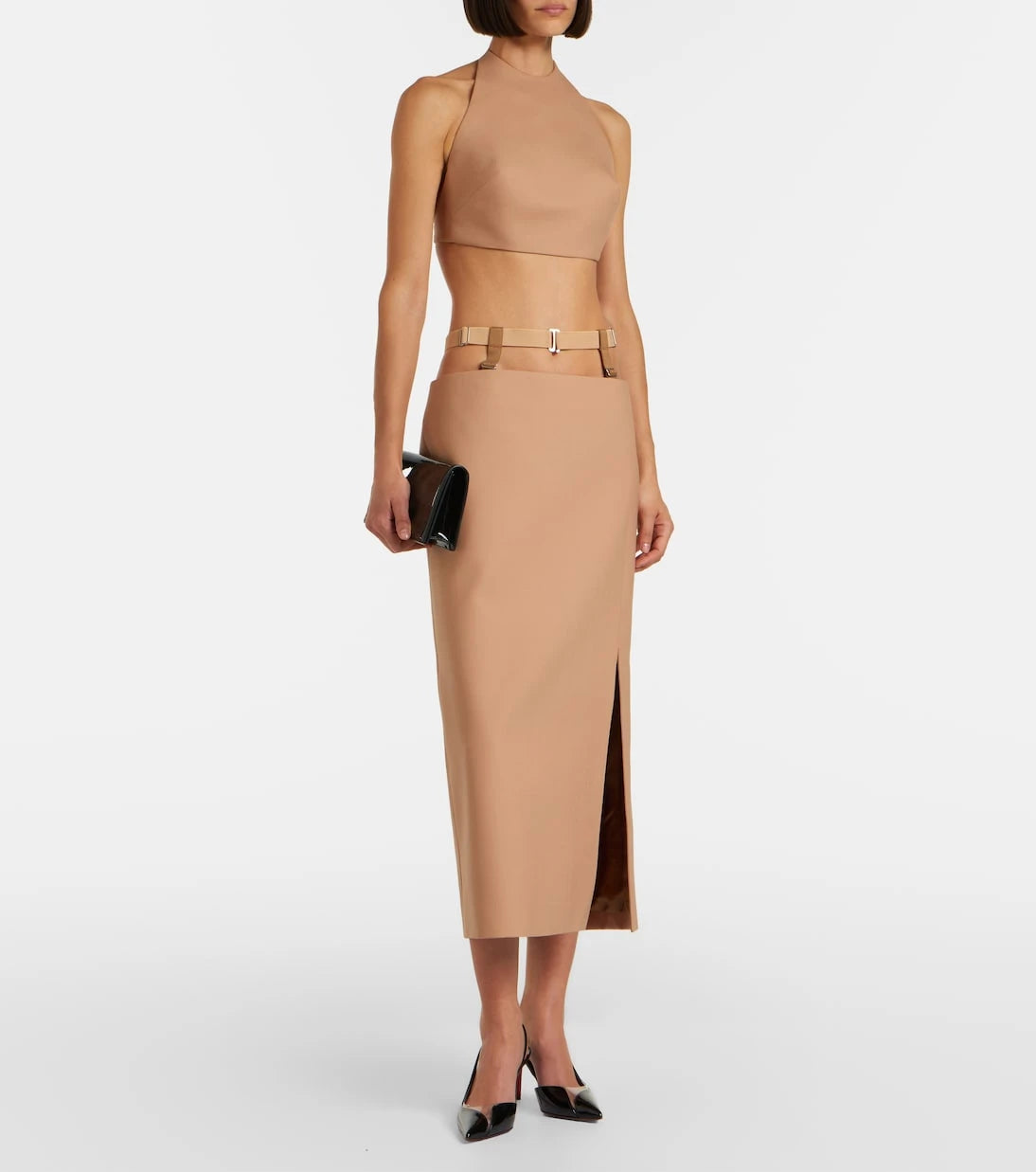 Mugler - Wool-blend crop top