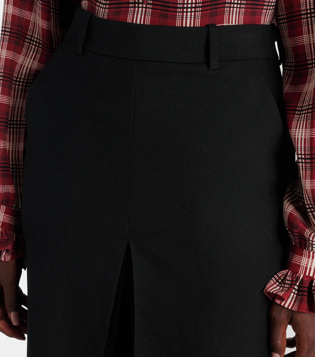 Saint Laurent - Mid-rise wool culottes