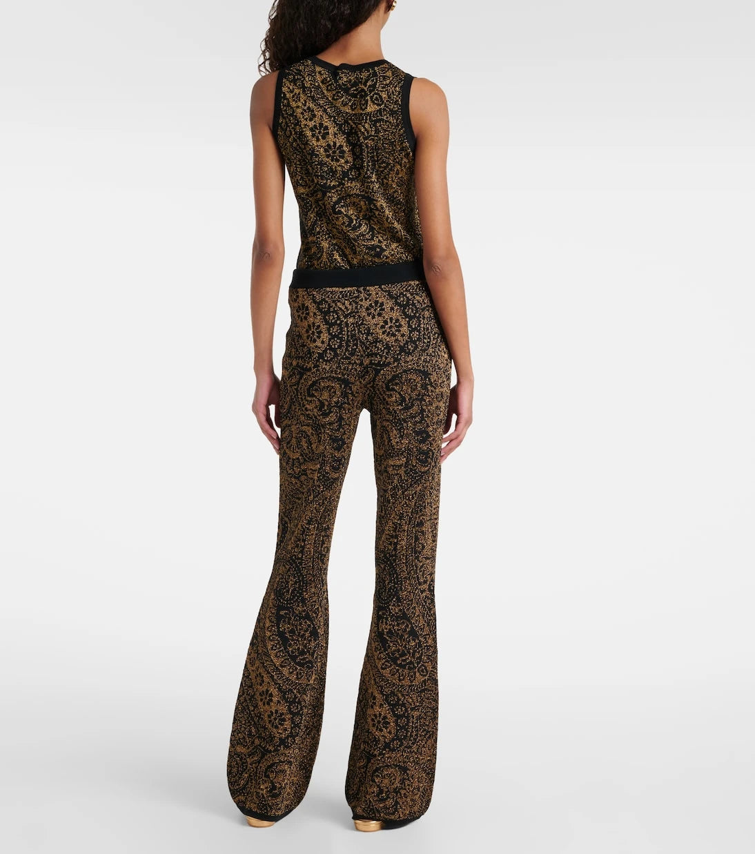 Etro - Paisley wool-blend lamé flared pants