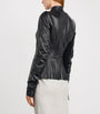 Rick Owens Black Wool-Panel Hollywood Leather Jacket