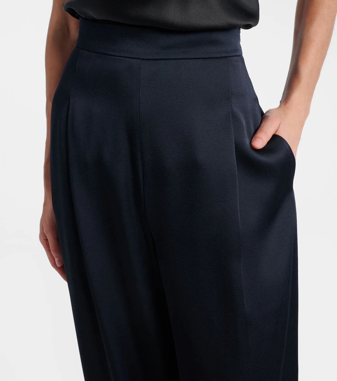 Max Mara - Dritto crêpe satin wide-leg pants